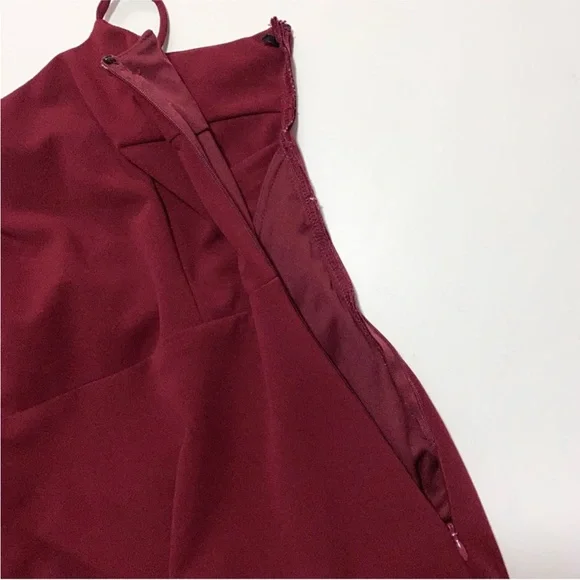 LULUS All My Loving Wine Red Knotted Mermaid Maxi Dress Large - Picture 7 of 13
